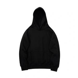 Haute qualité coton Streetwear hommes à capuche pull à capuche pour hommes coupe ample personnalisé grande taille sweats à capuche surdimensionnés en noir - Product Image 6