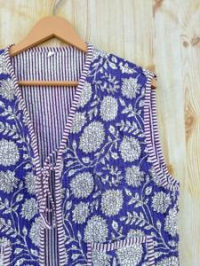 100% Cotton Handmade Bohemian Vest Coat Women Hippie Patchwork Burfi <b>Quilted</b> Knitted With Pockets - Product Image 6