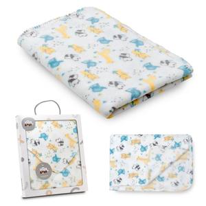 Manta de Felpa Moderna con Estampado de Animales, 80x110 cm, Gris-Mod. Animales - Product Image 1