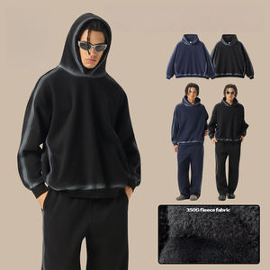 Sweat-shirt à capuche surdimensionné pour homme, style streetwear, avec impression personnalisée de haute qualité, effet délavé vintage, OEM - Product Image 4