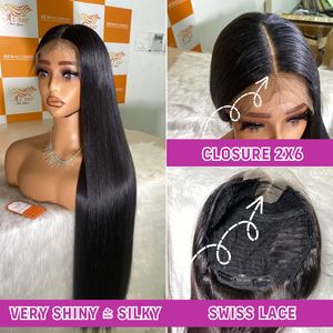 Perruque de cheveux bruts Super Double Drawn cheveux raides couleur naturelle 100% cheveux humains vietnamiens fermeture à lacet suisse - Product Image 5