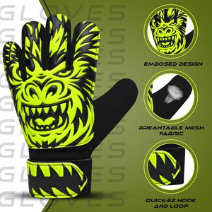 Gants de gardien de but de football en gros pour l'extérieur, adhérence supérieure en latex, doigts complets, sangle de poignet réglable pour un soutien supplémentaire - Product Image 2