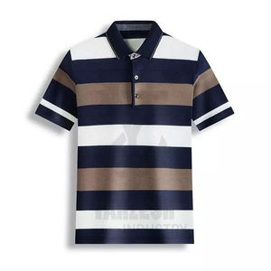 Alta calidad logotipo personalizado estampado de talla grande lona Color sólido manga corta transpirable hombres deporte Golf para camiseta - Product Image 1