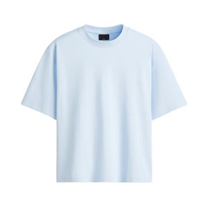 T-Shirt Streetwear Blank Soft Heavyweight Embroidered Technics O-Neck Short T-shirt 100% coton pour homme coupe ample imprimé - Product Image 6