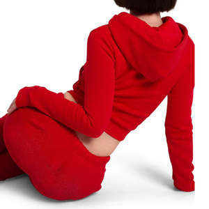 Hiver Femmes Cropped Hoodies Sweatpants sets Full Zip Up Jackets Joogers Embroidery Logo Women 2 Piece Set - Product Image 4