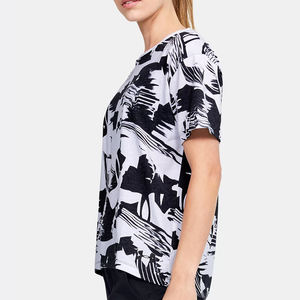 เสื้อยืดลำลองของผู้หญิงสำหรับฤดูร้อนพิมพ์ลายตามสั่งพิมพ์ลาย100% ผ้าฝ้าย - Product Image 3