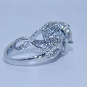 Bague de mariage pleine éternité pour homme en diamant véritable VVS1 6 CT Round Cut plaqué or blanc 14K Bague d'anniversaire à cinq rangées exportation - Product Image 4