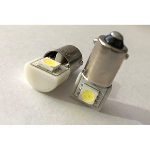 Coppia di lampadine a LED da 2 BA9S T4W, gambe dritte, con 1 lato 5050 SMD, 6000K bianco freddo, 12V, 0.2W-auto e moto/altri - Product Image 1
