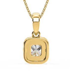 Elegante Colgante de Diamante Cultivado en Laboratorio con Corte Cojín en Oro Amarillo de 8KT para Mujer, Sin Cadena, Claridad VS1, Color E, 2.50 Gramos, Joyería Ligera - Product Image 4