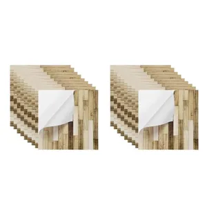 2 carreaux de vinyle à peler et à coller en grain de bois Carreaux de sol de cuisine Installation facile Parquet en bois - Product Image 1