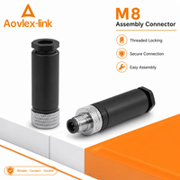 Connecteur M8 étanche personnalisé pour câblage sur site, Profibus 4 broches mâle et femelle, prise de câble droite M8, connecteur M8