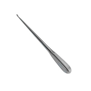 Curette de fusion vertébrale à dos plat 9 ''taille droite #1 tasse poignée brune Instruments chirurgicaux orthopédiques - Product Image 2