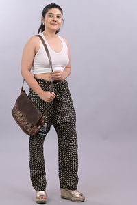 กางเกงผ้าฝ้ายพิมพ์ลายขากว้างผ้าฝ้ายระบายอากาศสไตล์ฤดูร้อนกางเกงผ้าฝ้ายพิมพ์ลายเอวสูงสไตล์ฤดูร้อน - Product Image 3