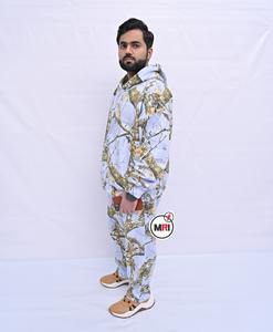 Venta al por mayor personalizado Realtree Camo Sudadera con capucha y pantalón conjunto de gran tamaño Drop Shoulder Joggers chándal transpirable Casual ropa de invierno - Product Image 3