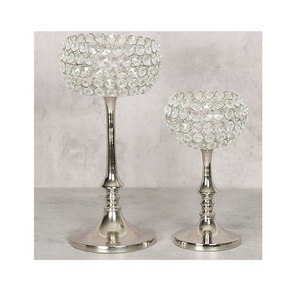 Forma cuadrada pura hecha a mano en oro y cristales plateados vela votiva de una sola pieza con calidad extra premium a muy buen precio - Product Image 4