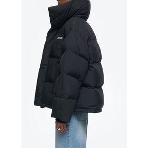 Vestes d'hiver pour femmes, sur mesure, OEM ODM, fermeture éclair, col montant, capuche, doudoune, vestes pour femmes - Product Image 5