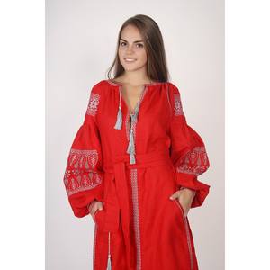 Dernière robe brodée ukrainienne jolie exclusive dame manches longues tenue officielle robe ukrainienne été robes décontractées naturel - Product Image 1