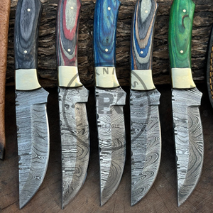 Professional Handmade Damascus Steel Hunting Camping Knife <b>Leather</b> Sheath 56HRC Hardness 3-Year Warranty-AR KNIVES B2B Wholesale - Product Image 5