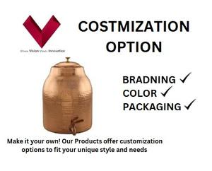 Huge Demand Sale Traditional Copper Water <b>Jug</b> 8L, Handcrafted Elegance for Everyday Use, 8L Ayurvedic Copper <b>Jug</b> - Product Image 3