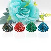 Pendentif en pierre naturelle multi-pierres lisses sculptées en coquillage pour collier, argent sterling 925 plaqué or, breloques pendentifs bijoux