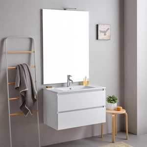80cm <b>White</b> Suspended Bathroom Cabinet with <b>2</b> Drawers & 80x110cm Bali Mirror Bathroom <b>Sets</b> - Product Image 1