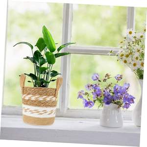 Indoor Decorative Seagrass Woven Planter <b>Basket</b> Flowerpot for Plant Display and Storage - Product Image 3