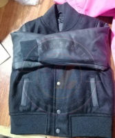 Blousons universitaires pour enfants en laine et cuir, qualité supérieure, doux et confortables, col montant noir, épais et chauds pour l'hiver