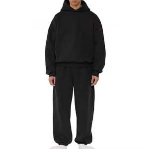 Conjunto de pantalones de chándal y Sudadera con capucha para hombre de gran tamaño Drop Shoulder Streetwear Hoodies Chándal de algodón para hombres - Product Image 2