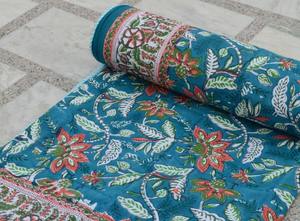 100% Organic Mulmul Cotton Quilt Soft and Comfortable Solid Pattern Blanket Handmade in India - Product Image 4