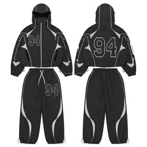 Chaqueta Cortavientos Personalizada Unisex y Pantalones Deportivos de Nailon con Cremallera, Traje Deportivo Cortavientos para Hombre, Transpirable - Product Image 1