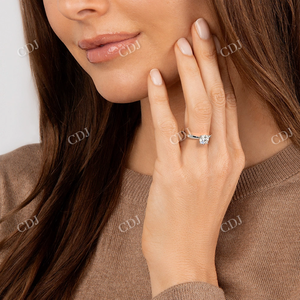 Anillo de boda de diamante cultivado en laboratorio de corte redondo personalizado al por mayor anillo de compromiso solitario hecho a mano de diamante para mujer - Product Image 5