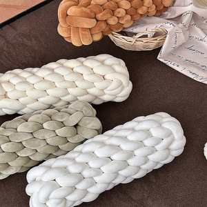 Oreiller <span class=keywords><strong>tricot</strong></span>é tissé à la main Portable <span class=keywords><strong>coussin</strong></span> noeud corde nouée <span class=keywords><strong>boule</strong></span> jeter oreiller pour la maison et le salon - Product Image 4