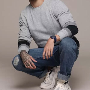 Top qualité classique hommes Streetwear coton hommes sweat décontracté couleur unie à manches longues thermique printemps sweat hommes - Product Image 4