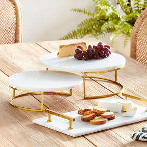 Bandeja de servicio de mármol de Navidad moderna Acento decorativo de alta calidad para ocasiones festivas Fábrica Precio al por mayor Regalo - Product Image 4