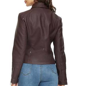 ¡Novedad de 2025! Chaqueta de cuero corta a la moda para mujer, patrón sólido, cuello levantado, cierre de cremallera, relleno de algodón de invierno crudo - Product Image 4