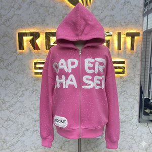 Top Qualité Logo Privé Le Plus Demandé Fermeture Éclair À Capuche Puff Imprimé Fabriqué En Usine Pas Cher Prix Hoodies Hommes Hommes Hoodies - Product Image 6