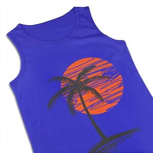 Camisetas sin mangas acanaladas musculadas de la mejor calidad para niños, colores azules de secado rápido, espalda cruzada abierta transpirable, dobladillo escalonado para hombres - Product Image 3