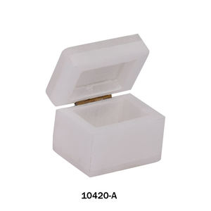 Fournisseur en gros indien de boîte à bijoux en marbre décorative avec incrustation de feuilles de fleurs, boîte de rangement en marbre décorative pour la vente en gros - Product Image 2