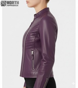 Chaqueta de cuero transpirable cálida de invierno para mujer, ropa informal, chaqueta de cuero de moda para mujer a precio razonable, chaqueta de cuero personalizada - Product Image 6