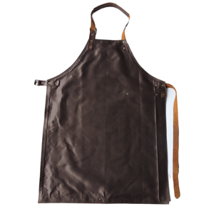 Delantal de babero de cocina de lona y cuero hecho a mano personalizado con mangas de algodón ajustables y profesional duradero y elegante - Product Image 3