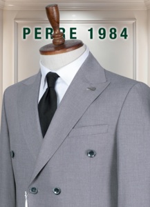 Costume d'affaires croisé beige pour homme Feasse, col à revers, coupe droite, infroissable, en polyester tissé - Product Image 6