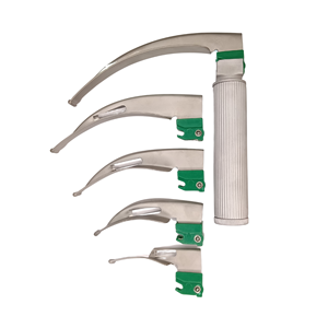 Kit laryngoscope en acier inoxydable avec 10 lames interchangeables et 2 poignées - Product Image 4