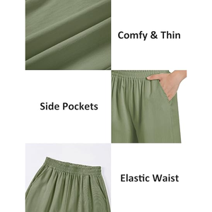 Women's Customized Eco-Friendly Canvas Winter Flat Front <b>Drawstring</b> Casual High Waist Jogger <b>Trouser</b> with Pocket Design - Product Image 4