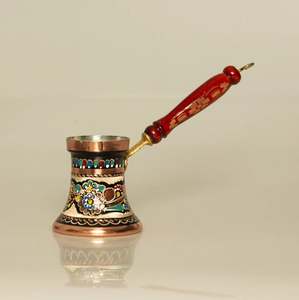 Nouvelle cafetière turque en cuivre et bois avec poignée, vaisselle, tasse à café, décoration de table pour la maison, la cuisine, le restaurant, l'hôtel, les fêtes - Product Image 3