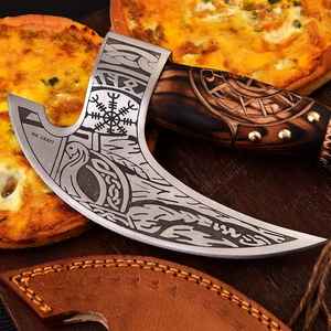 Wholesale Handmade Price Viking Pizza <b>Axe</b> Pizza Slicer Hand Forged Cutter High Carbon Steel Hatchet Premium High Quality Grade - Product Image 4