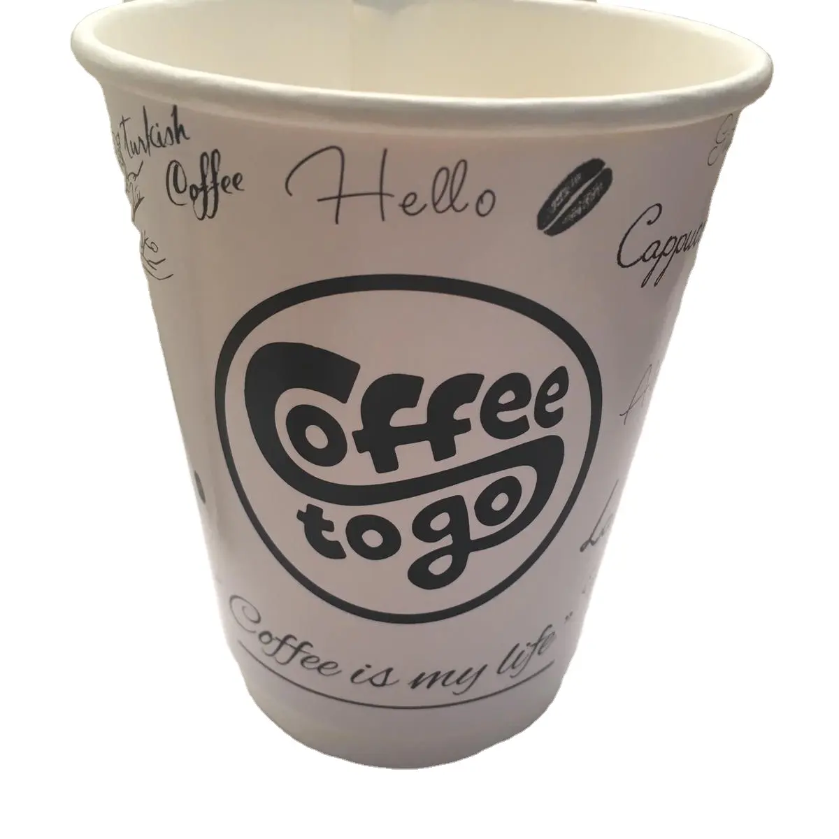 Single Wall Paper Coffee Cup with Lids Custom Logo Printed Disposable Bamboo Customized Style Packing Color Feature
