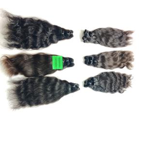 วิกต่อผมมนุษย์บริสุทธิ์แบบมัดรวมสำหรับตกแต่ง100% หนังกำพร้าสีดำหยักศกสไตล์อินเดีย - Product Image 1