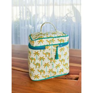 Jaisalmer Cotton Canvas <b>Vanity</b> Case-Large Capacity Water Resistant Eco-Friendly Fashion <b>Bag</b> - Product Image 3