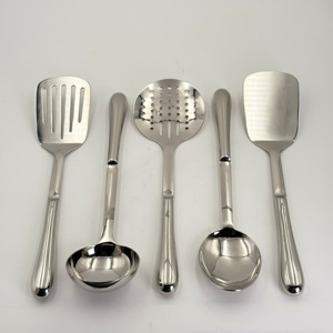Ensemble de serveurs à salade en acier inoxydable de haute qualité, utilisation unique dans les restaurants, artisanat, cuillère à salade en acier, faible MOQ - Product Image 3