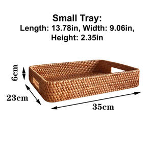 Plateau en rotin naturel fait main pour la décoration de la maison, plateau de service le plus vendu fabriqué au Vietnam au meilleur prix - Product Image 2